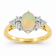 Pre Owned 18ct Opal and Diamond Ring ZB878